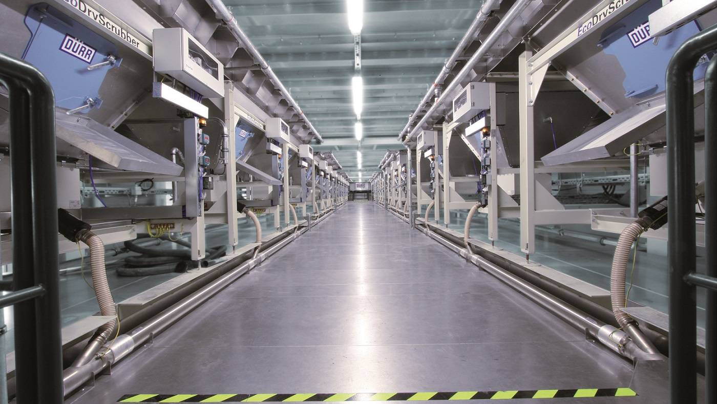Farbnebelabscheidung mit ecodry洗涤器Dürr