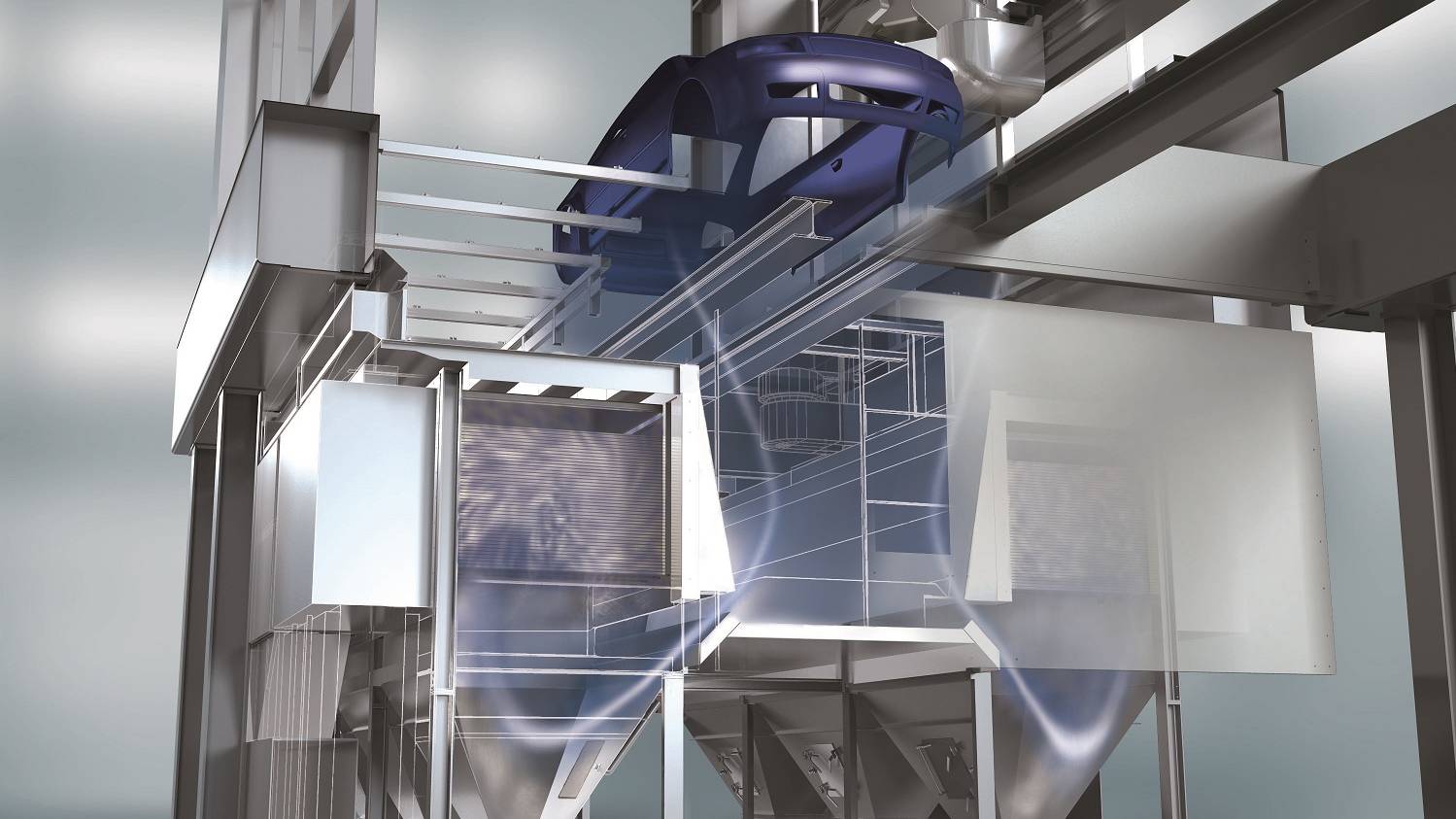 Farbnebelabscheidung mit ecodry洗涤器Dürr